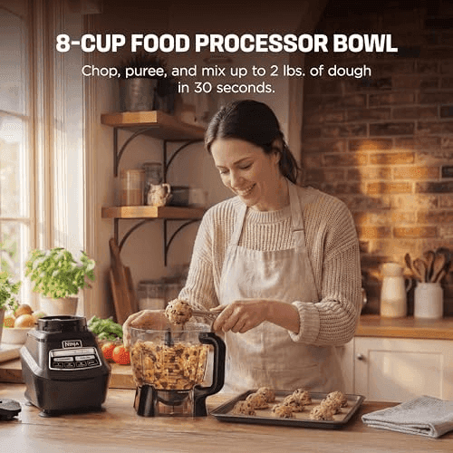 Ninja Kitchen System All-in-One Food Processor & Blender for Smoothies Includes Pitcher, (2) 16 oz. To-Go Cups & 8-Cup Bowl Makes Salsa, Dough, Sha... image 5