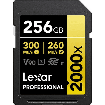Lexar GOLD Series Professional 2000x UHS-II SDXC 256GB Memory Card