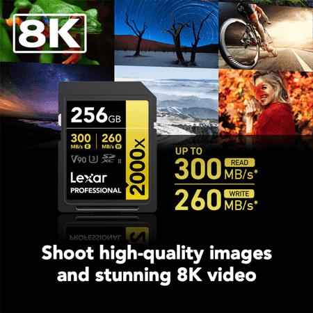 Lexar GOLD Series Professional 2000x UHS-II SDXC 256GB Memory Card image 3