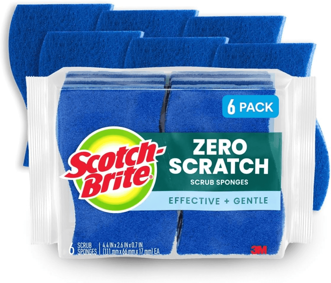 Scotch-Brite Zero Scratch Scrub Sponges, 6-Pack