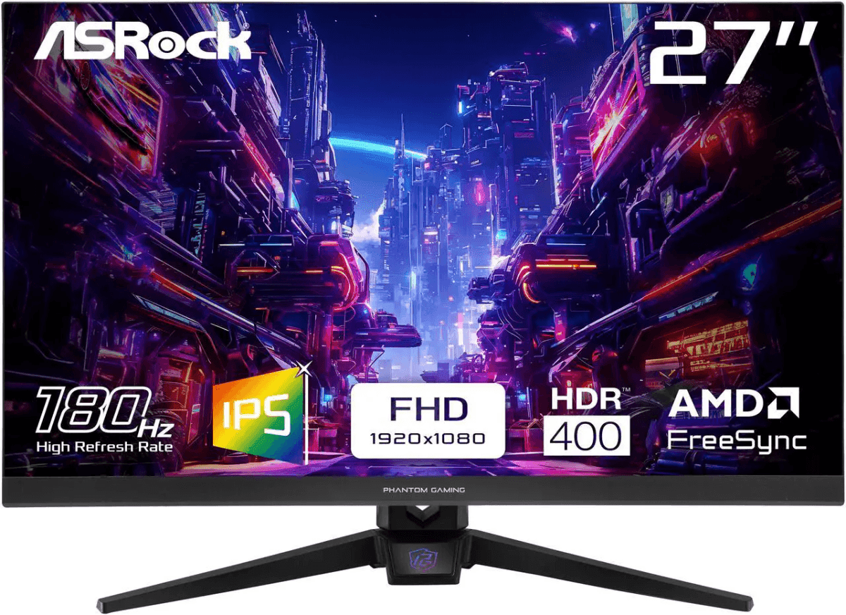 ASRock Phantom Gaming PG27FFT1A 27-inch FHD 180Hz IPS Gaming Monitor