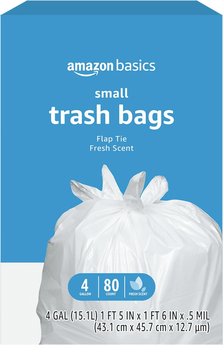 Amazon Basics 4-Gallon Trash Bags, 80 Count