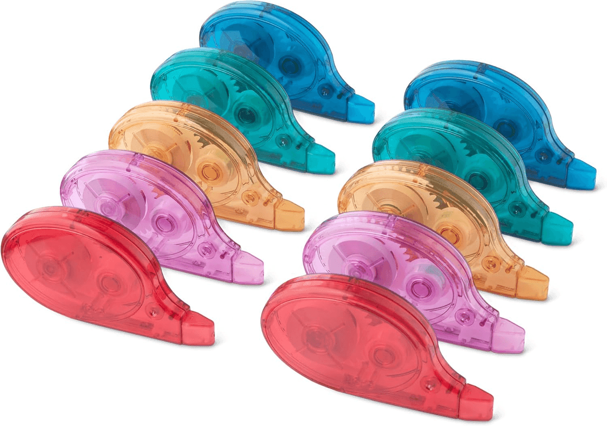 Amazon Basics White-Out Correction Tape with Dispenser - 10 Pack