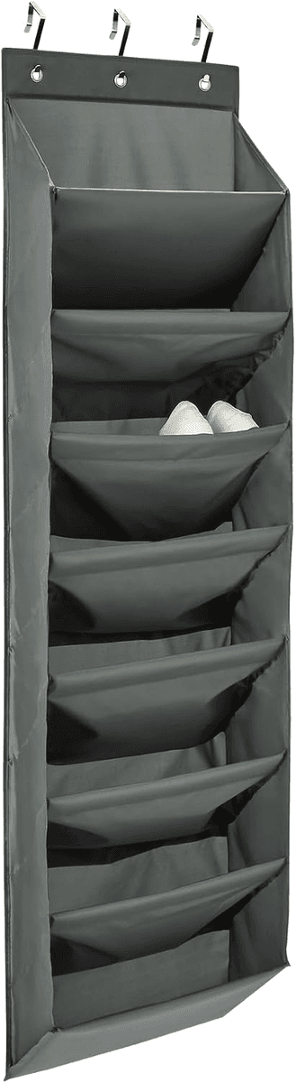 Amazon Basics 8-Tier Over-the-Door Shoe Organizer (Dark Gray)
