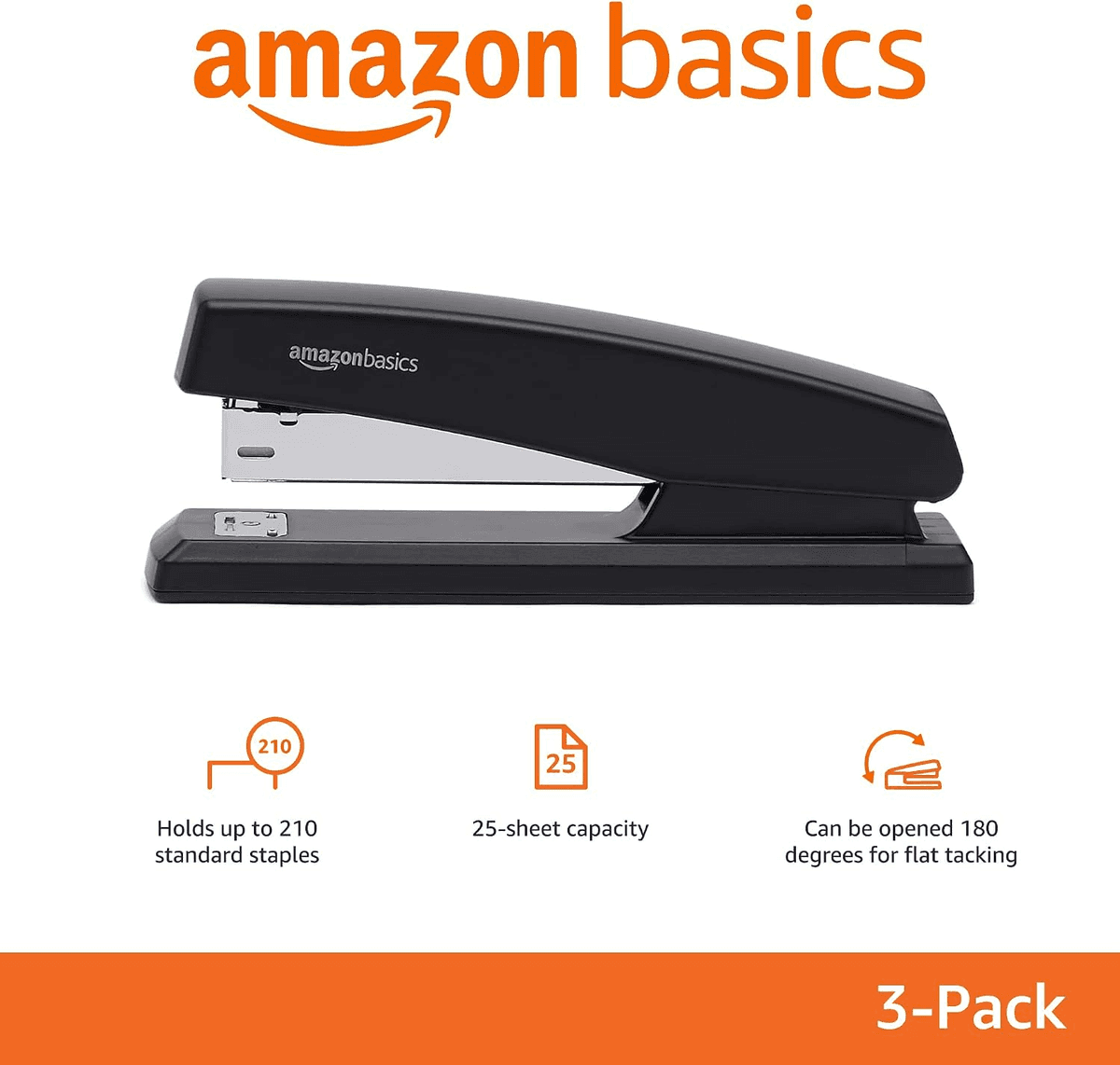 Amazon Basics 25-Sheet Desktop Staplers with 1000 Staples, 3-Pack image 2