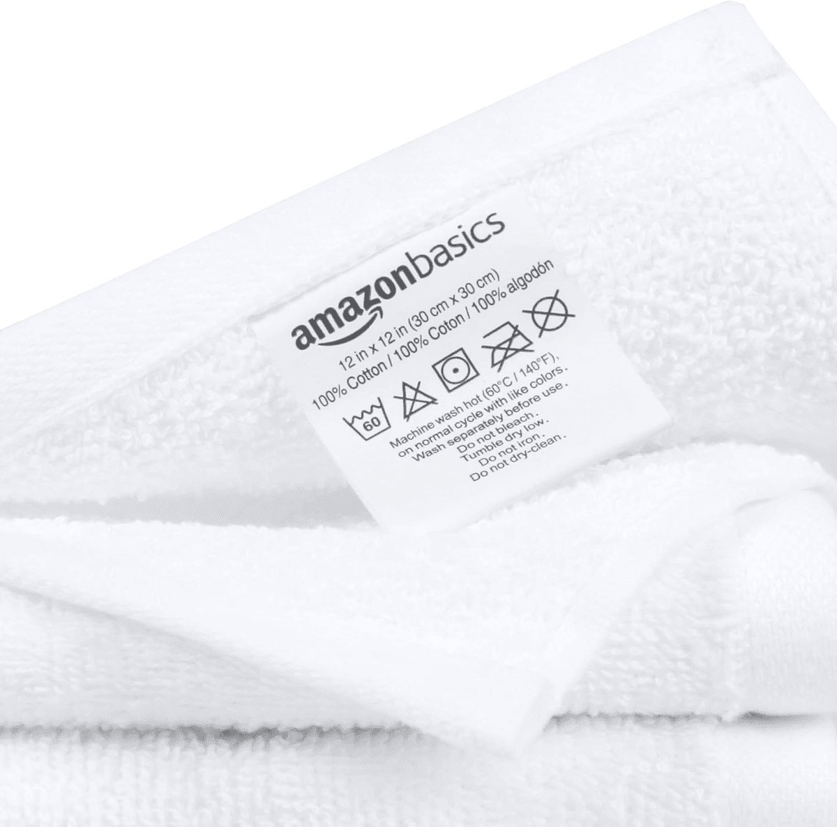 Amazon Basics 24-Pack Cotton Washcloths (White) image 3