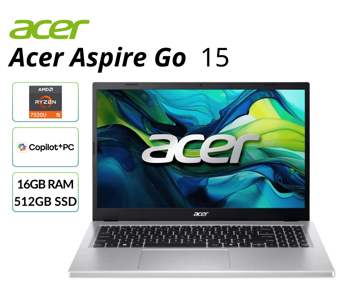 Acer Aspire Go 15 Ryzen 5 Laptop with 16GB RAM and 512GB SSD