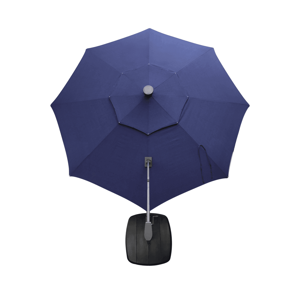 allen + roth 11-ft Aluminum Navy Slide-tilt Cantilever Patio Umbrella with Lights with Base image 4
