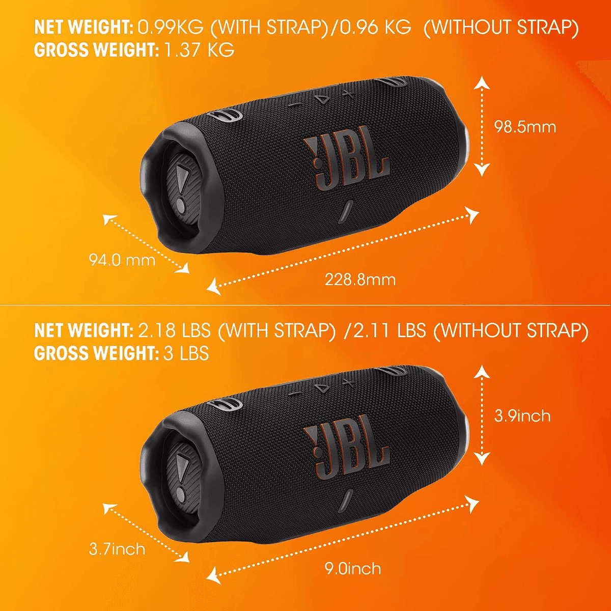 JBL Charge 6 Waterproof Portable Bluetooth Speaker (Black) image 5