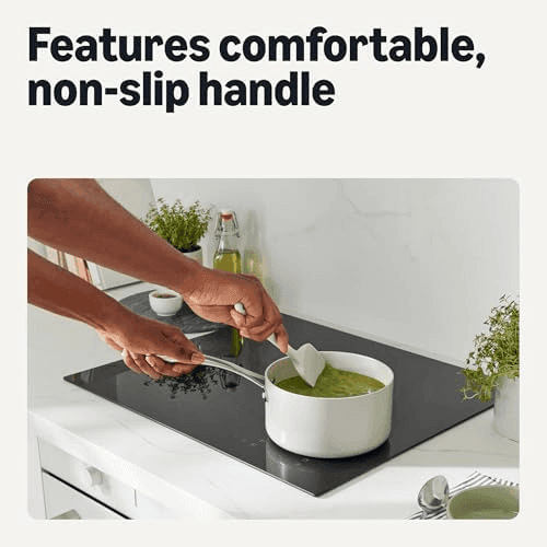 Amazon Basics Heat-Resistant Silicone Spatula Set, Linen Gray (5-Piece) image 4