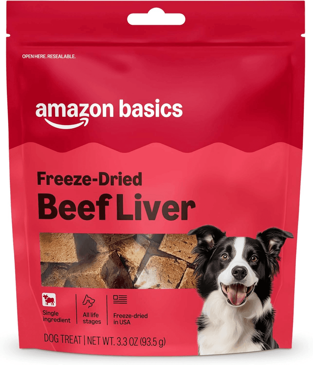Amazon Basics Freeze-Dried Beef Liver Dog Treats, 3.3 oz