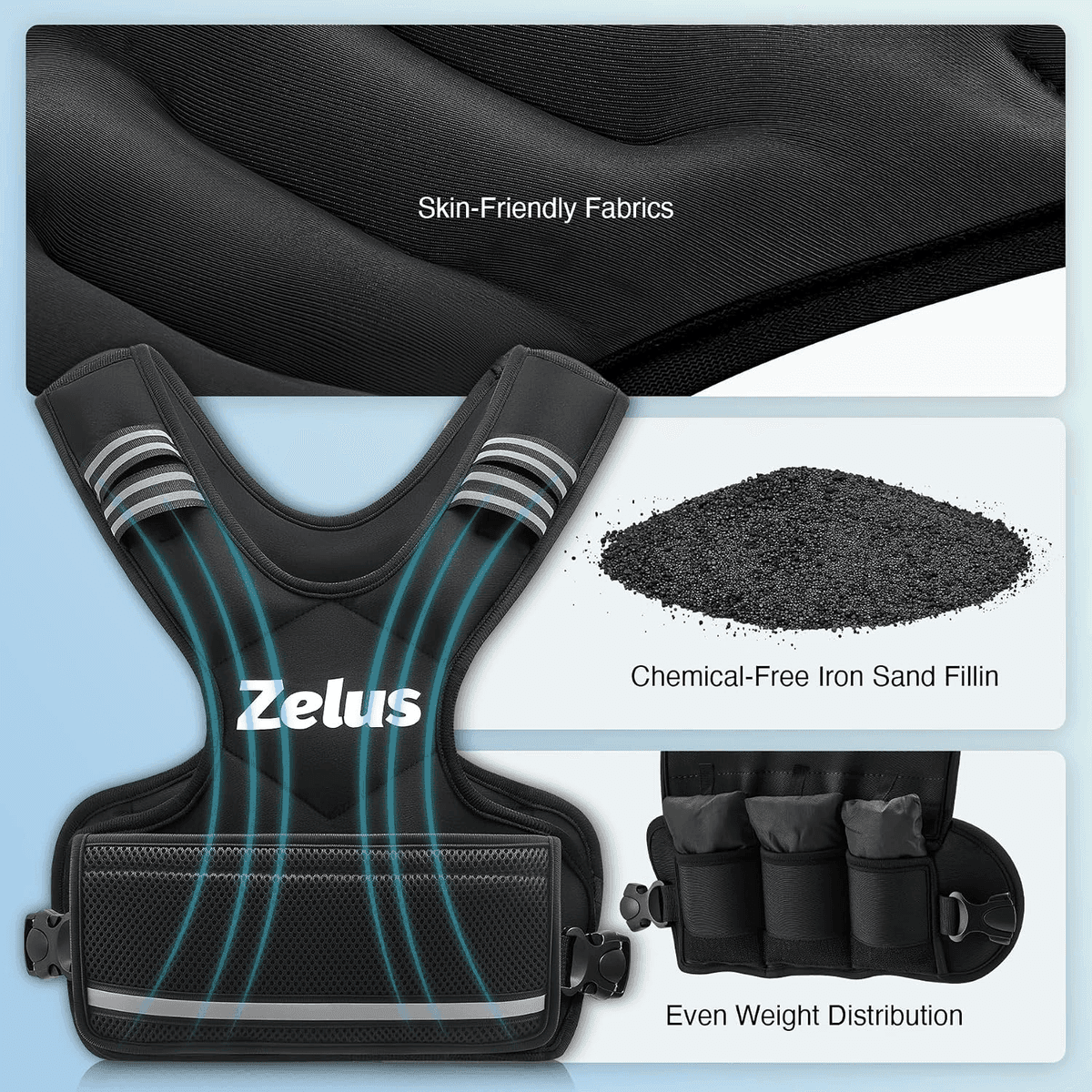 ZELUS Adjustable 4–10 lb Weighted Vest image 4