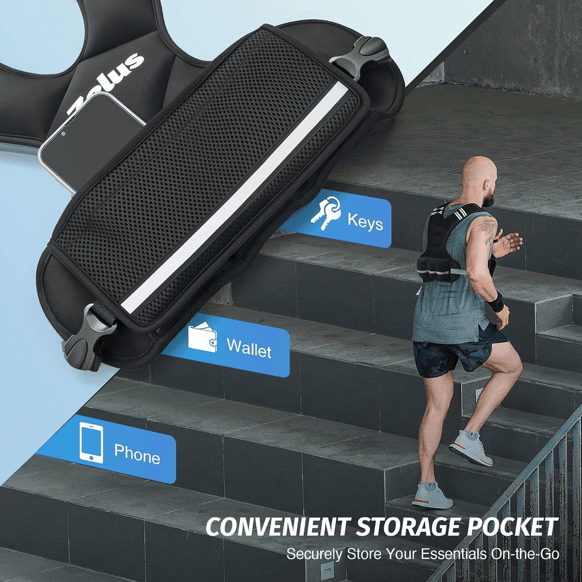 ZELUS Adjustable 4–10 lb Weighted Vest image 3