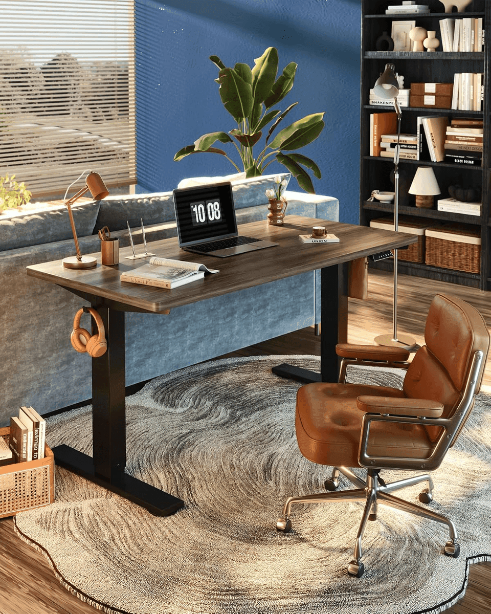 FLEXISPOT EN1 48 x 24-Inch Electric Standing Desk, Black Walnut image 2