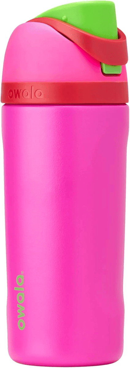 Owala FreeSip Kids 16-Ounce Stainless Steel Water Bottle, All the Berries