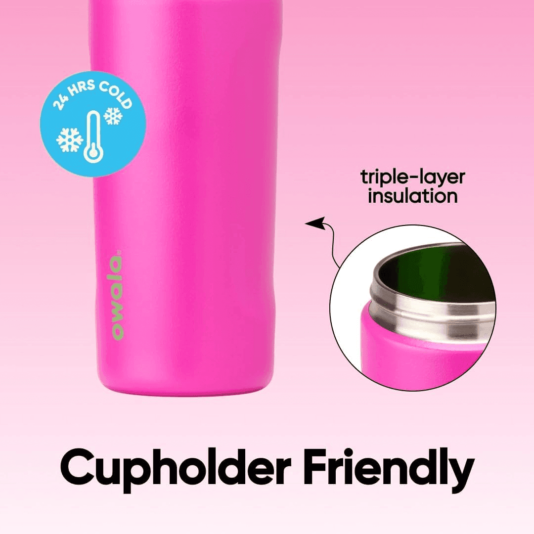 Owala FreeSip Kids 16-Ounce Stainless Steel Water Bottle, All the Berries image 4