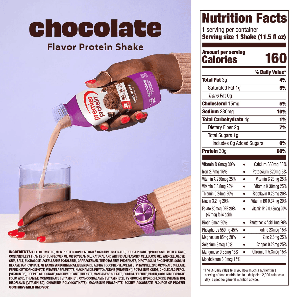 Premier Protein Chocolate 30g Protein Shakes, 11.5 Fl Oz, 12 Pack image 2