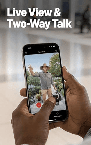 Ring Battery Doorbell with Retinal 2K Video, Speckled Gray image 4