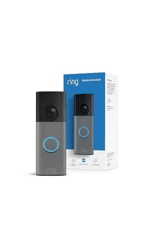 Ring Battery Doorbell with Retinal 2K Video, Speckled Gray image 2