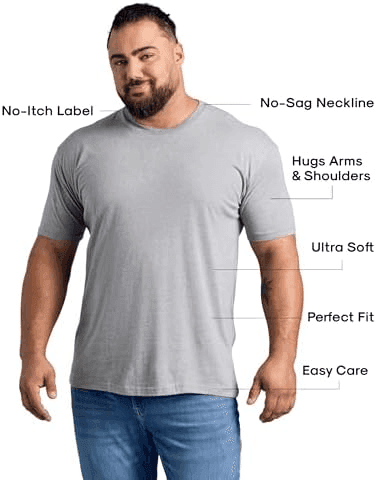 True Classic Men's Crew-Neck T-Shirt – Light Gray, Small image 2