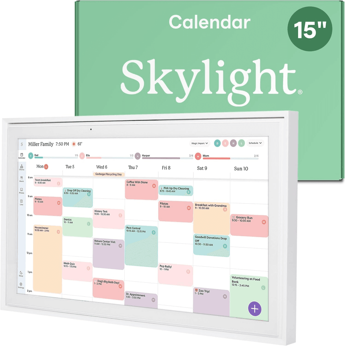 Skylight 15-Inch Smart Digital Family Calendar & Chore Chart