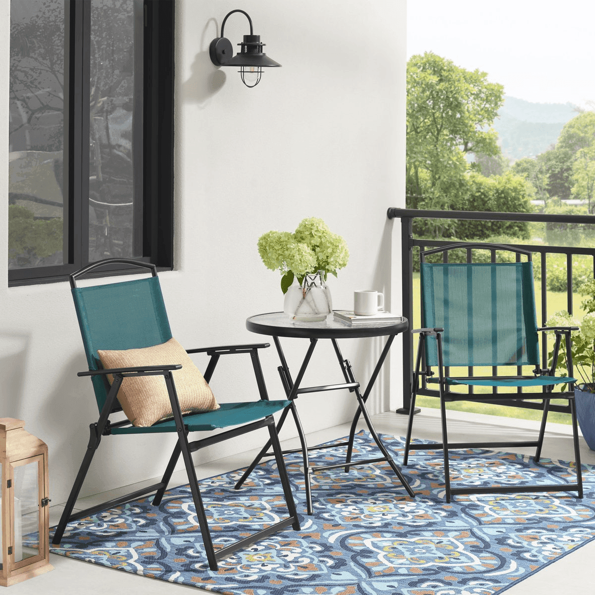 Mainstays Albany Lane 3-Piece Outdoor Bistro Set - Teal image 2