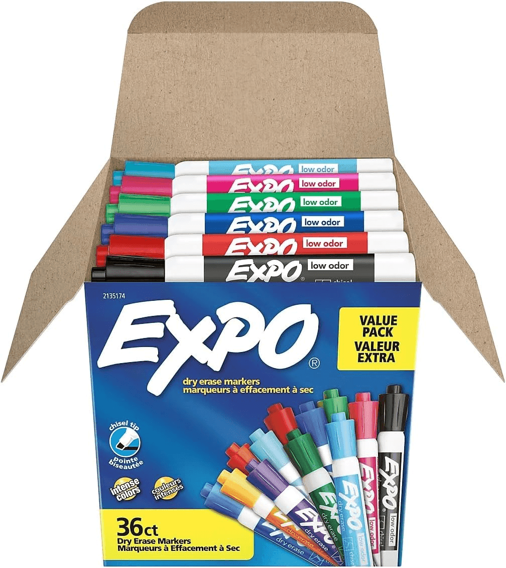 EXPO Low-Odor Chisel-Tip Dry Erase Markers - 36 Count image 2