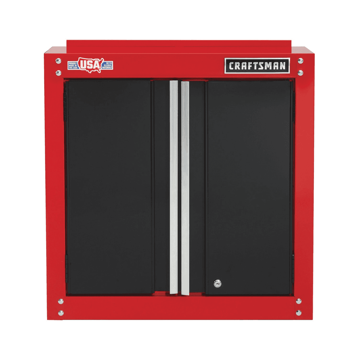 CRAFTSMAN 28-Inch Wall-Mounted Steel Garage Cabinet - Red and Black