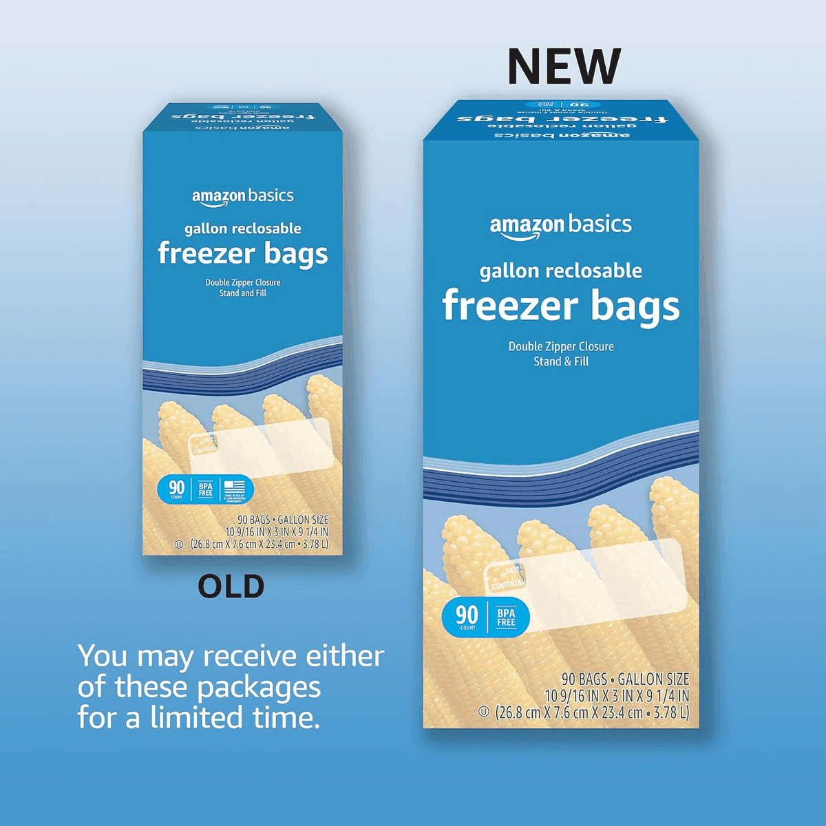 Amazon Basics Gallon Freezer Bags with Double Zipper - 90 Count image 2