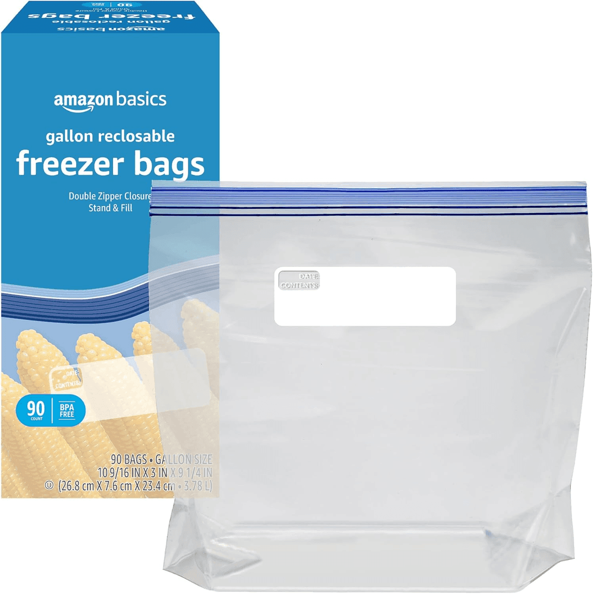 Amazon Basics Gallon Freezer Bags with Double Zipper - 90 Count image 3