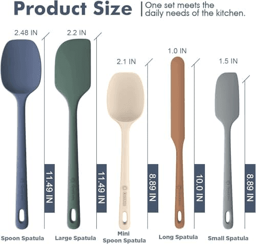 ChefAide 5-Piece Silicone Spatula Set - Neutral image 2