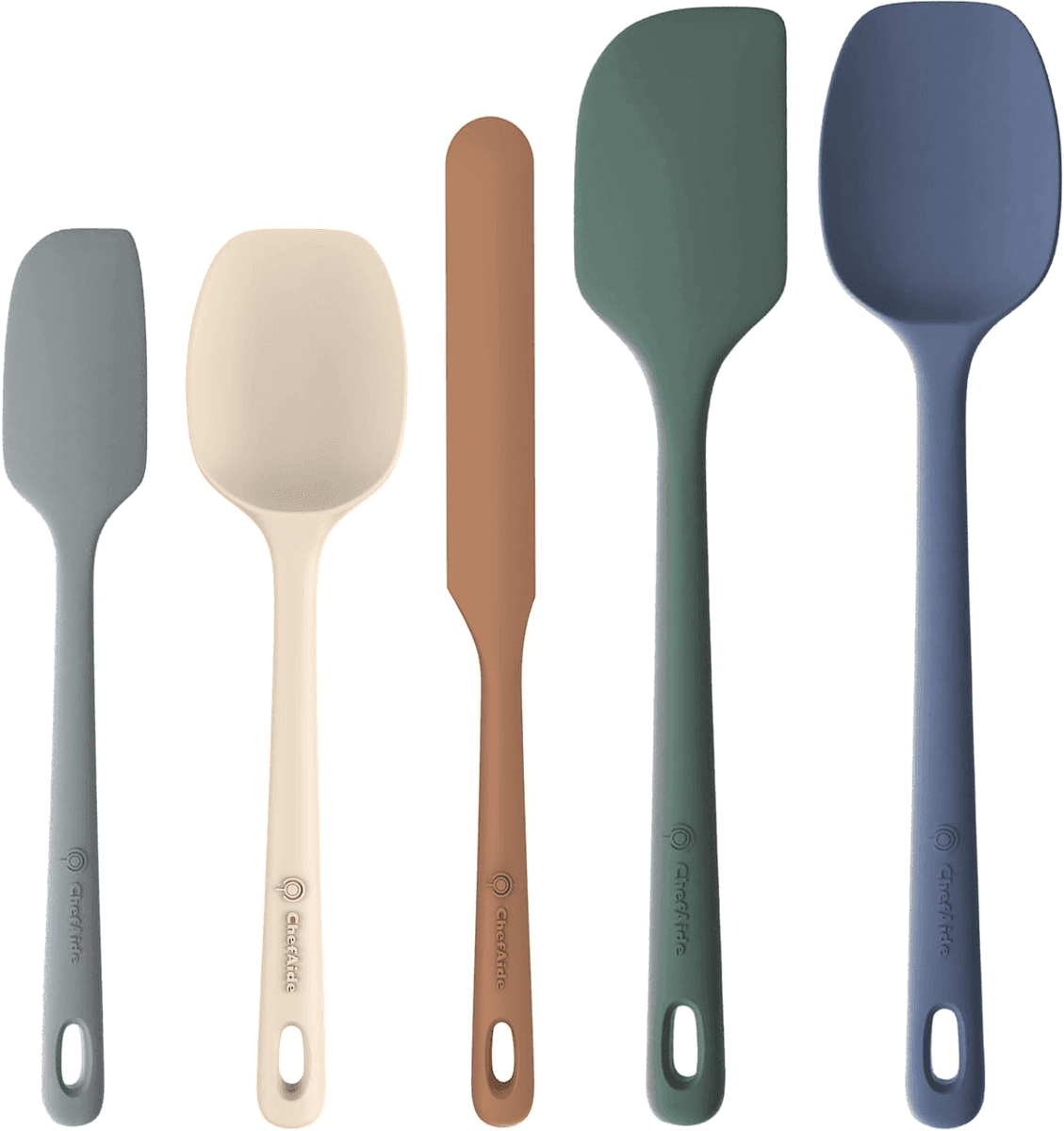 ChefAide 5-Piece Silicone Spatula Set - Neutral
