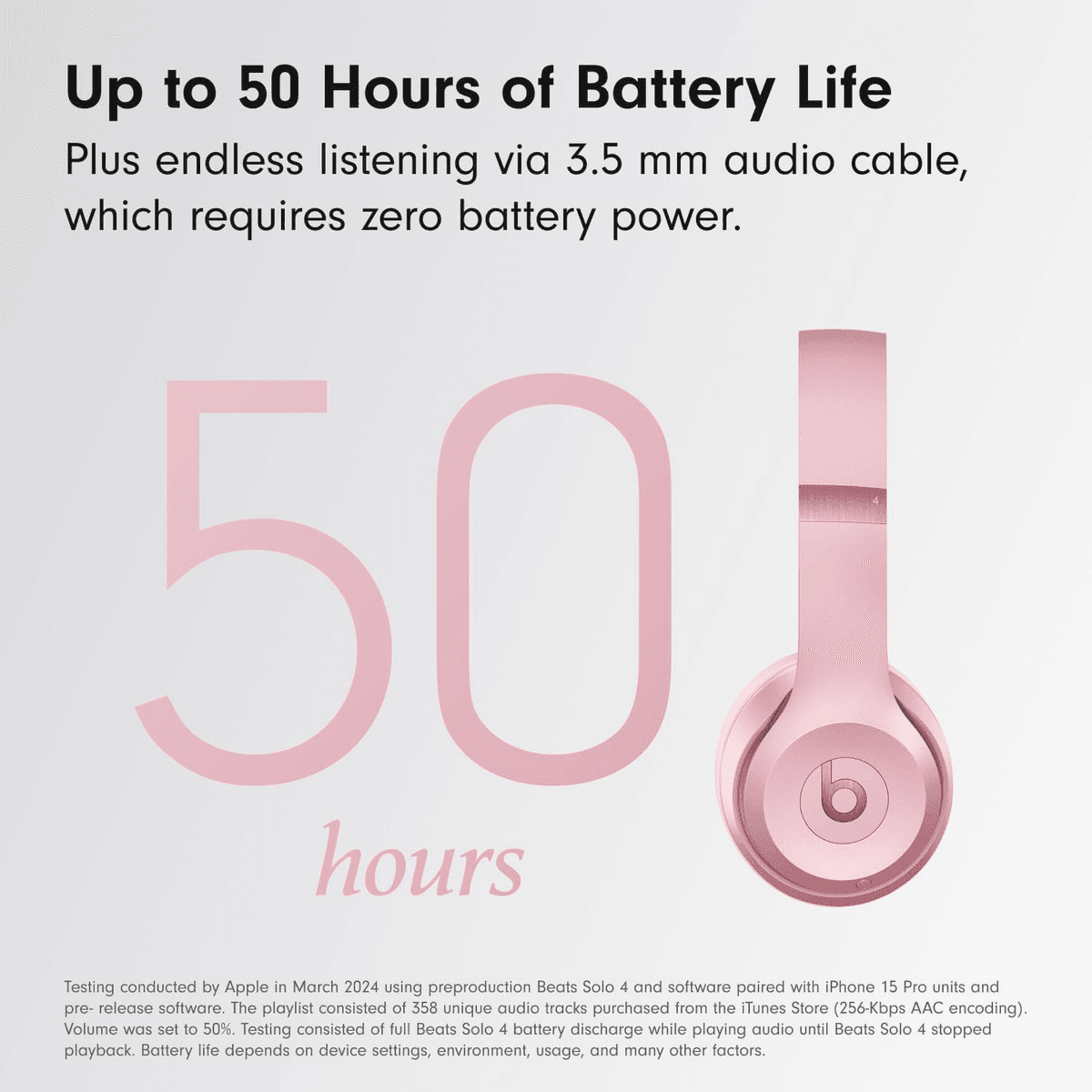 Beats Solo 4 Wireless On-Ear Headphones - Metallic Pink image 4