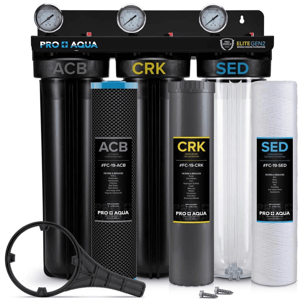 PRO+AQUA ELITE 3-Stage Whole-House Well Water Filtration System