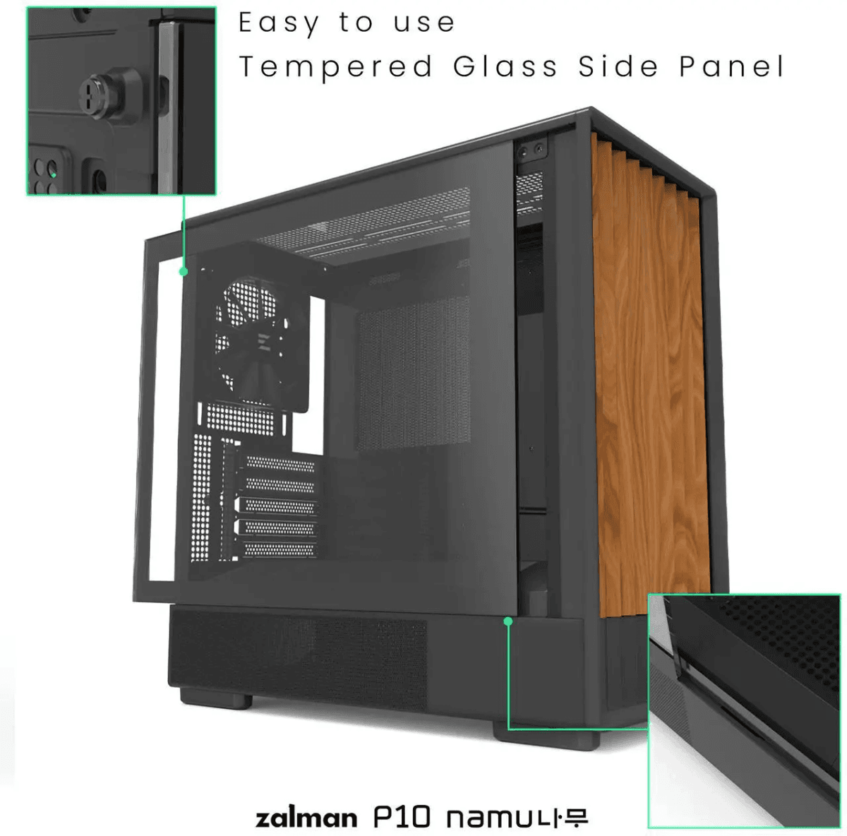 Zalman P10 NAMU mATX Mini-Tower PC Case - Black image 4
