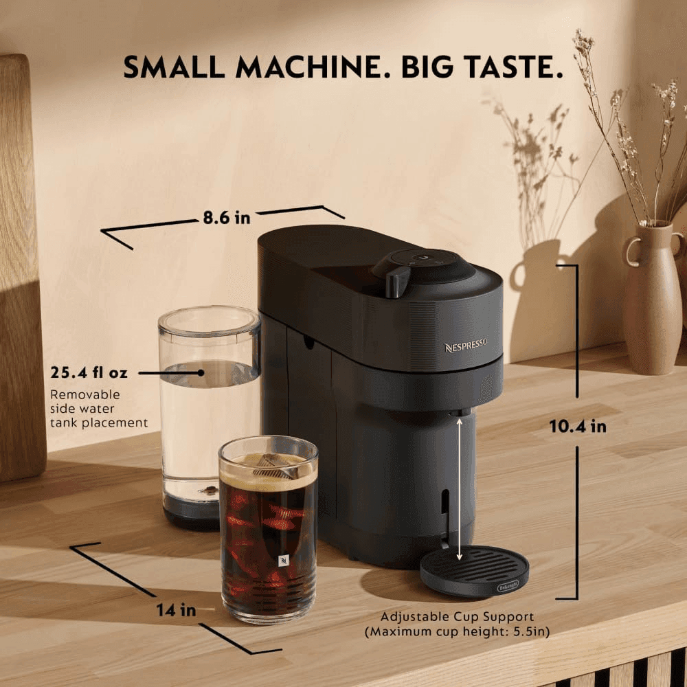 Nespresso Vertuo Pop+ by De'Longhi with 20 Samra Origins Pods - Liquorice Black image 5