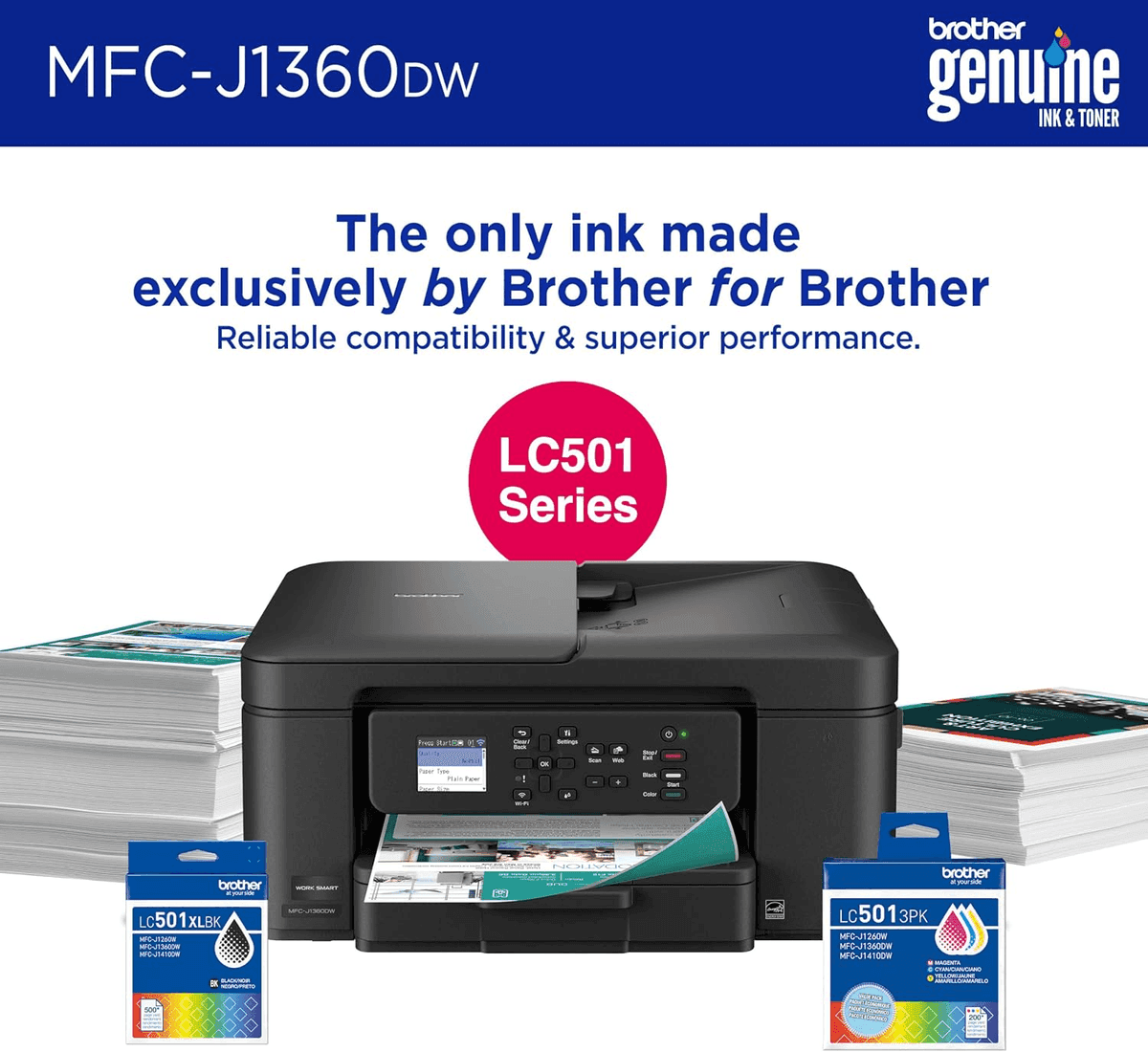 Brother Work Smart 1360 Wireless Color Inkjet All-in-One Printer image 2