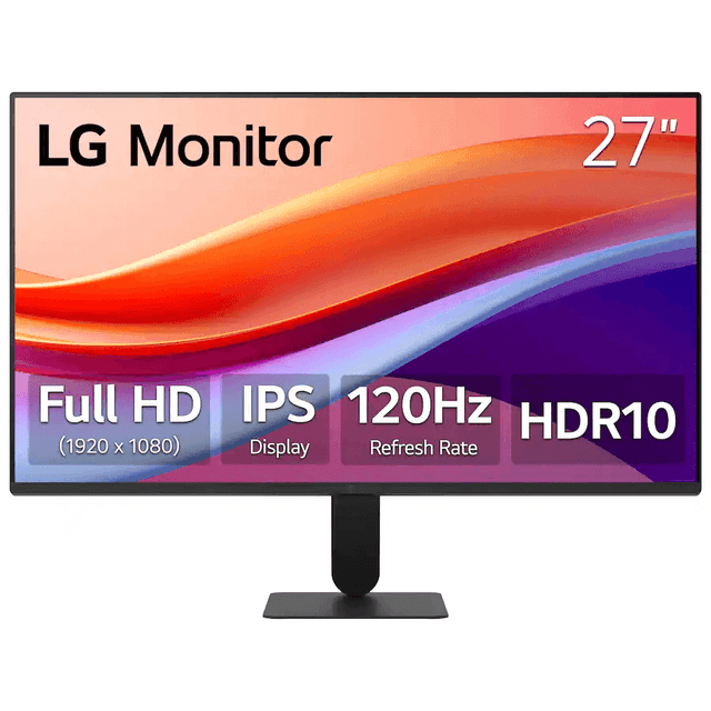 LG - 27" IPS FHD 120Hz Monitor with HDR10 (HDMI) - Black image 1