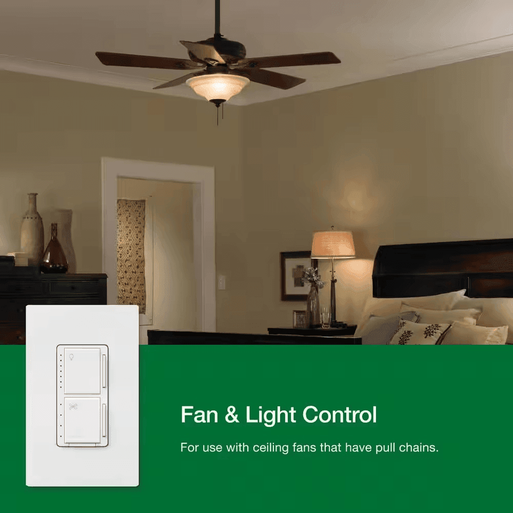 Lutron Maestro Fan Control and LED Light Dimmer - White image 2