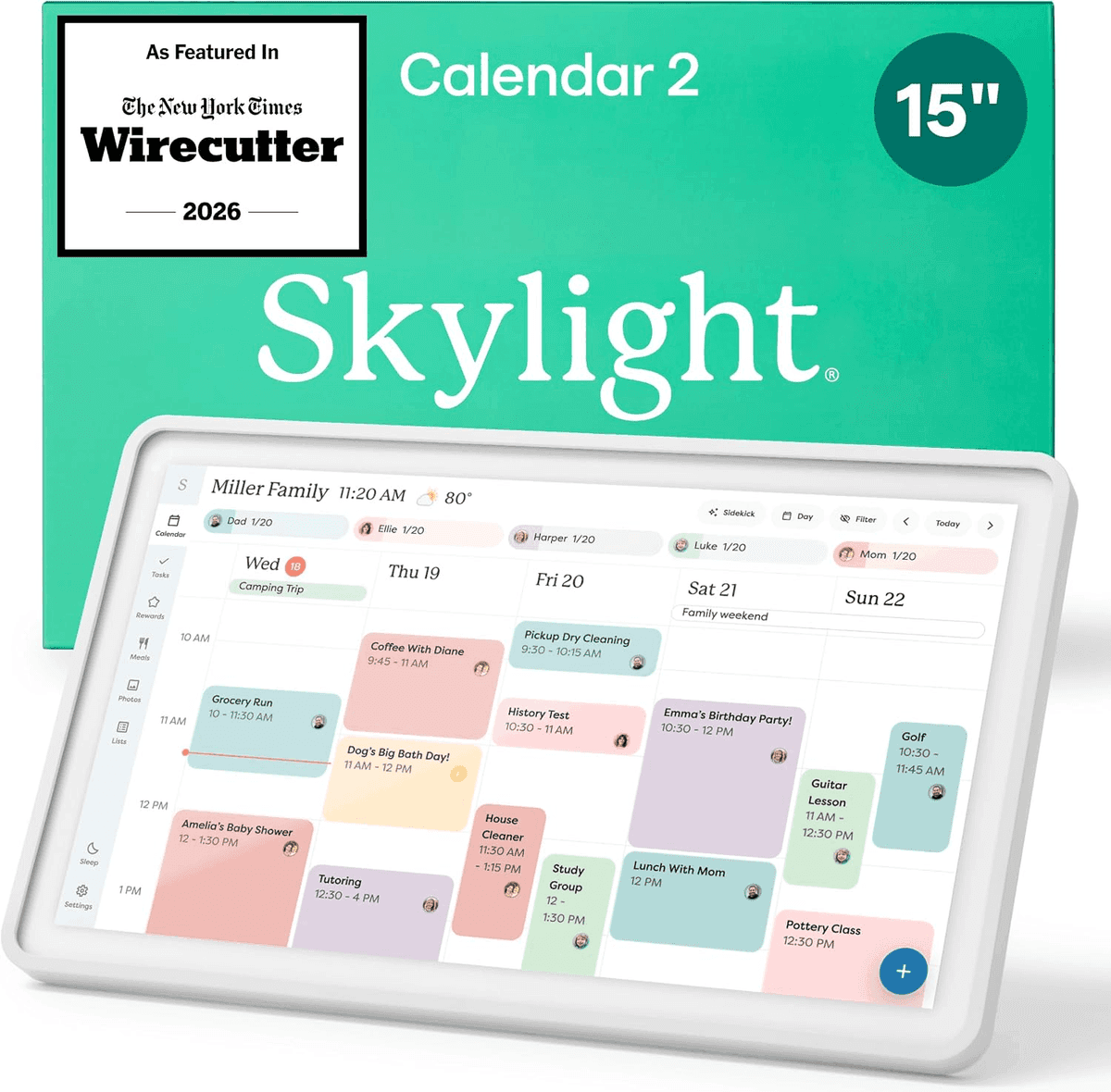 Skylight Calendar 2 15-Inch Touchscreen Digital Calendar - White