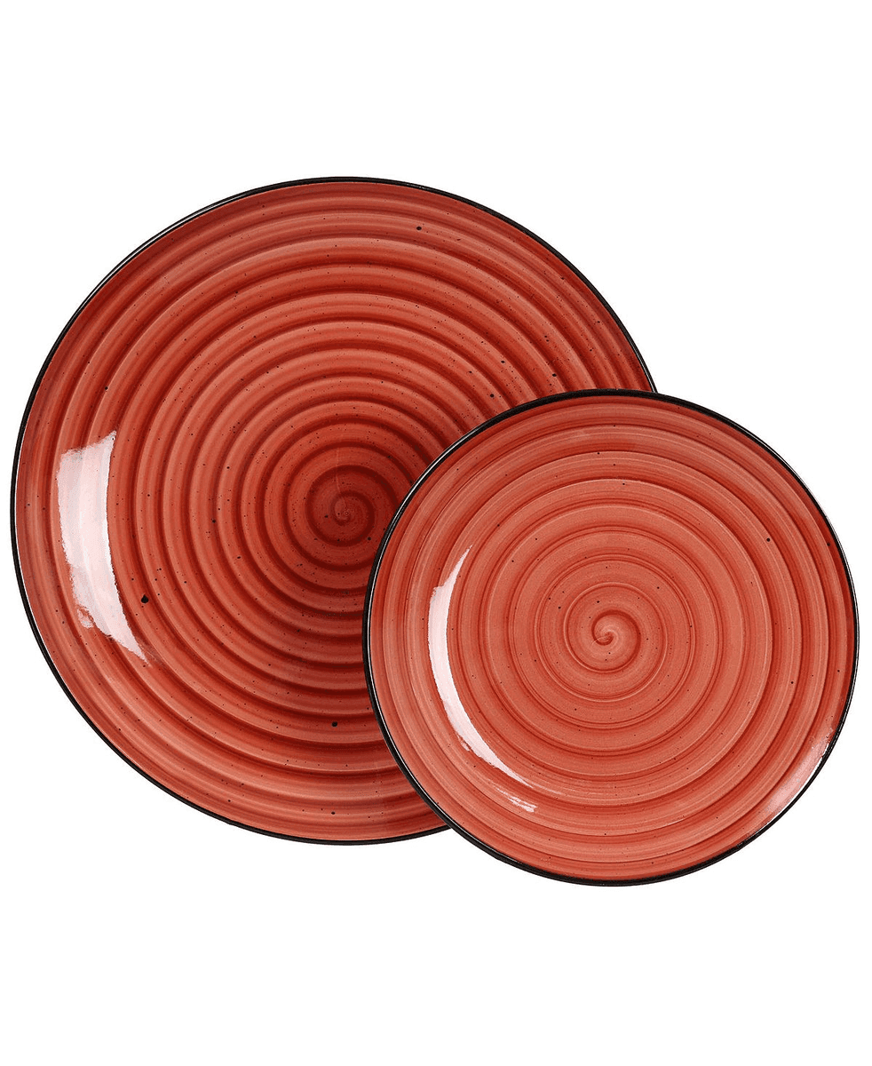 Elama Gia 24-Piece Dinnerware Set for 6 - Red image 4