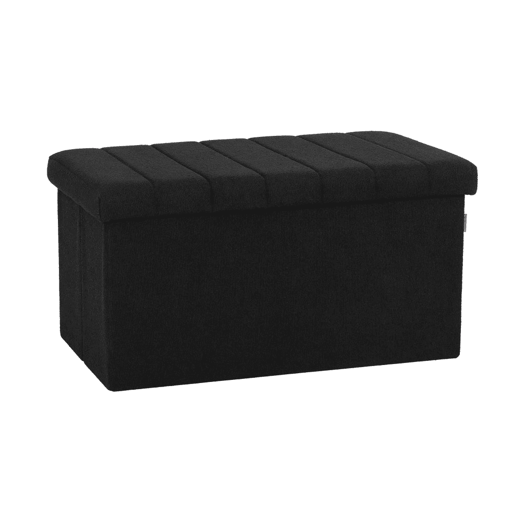 Seville Classics Boucle Foldable Storage Trunk - Black image 3