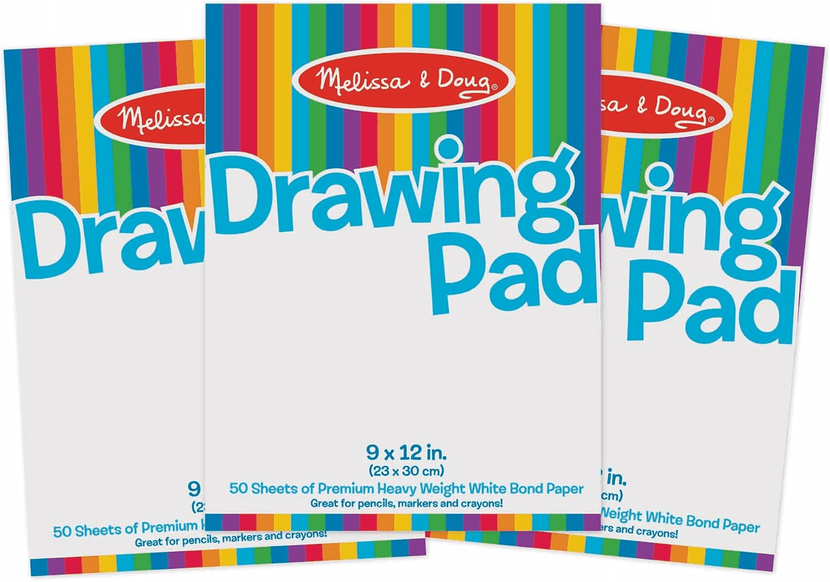 Melissa & Doug 9 x 12-Inch Drawing Paper Pads, 3-Pack