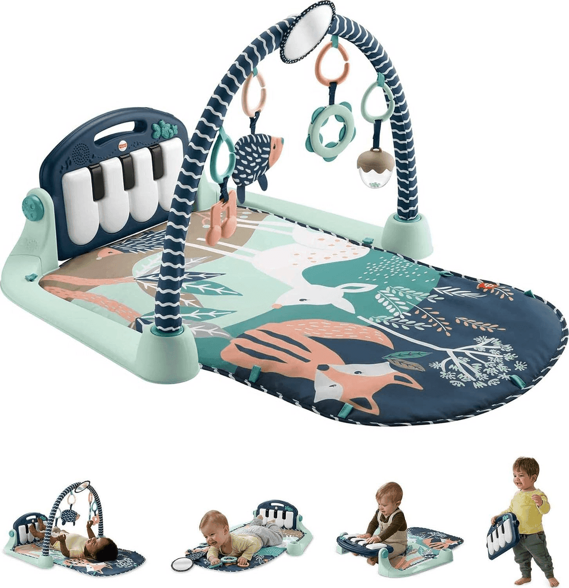 Fisher-Price Kick & Play Piano Gym - Navy Fawn