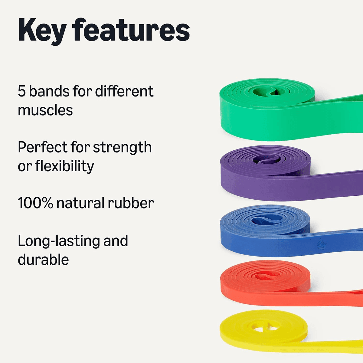 Amazon Basics 5-Piece Exercise Resistance Band Set image 2