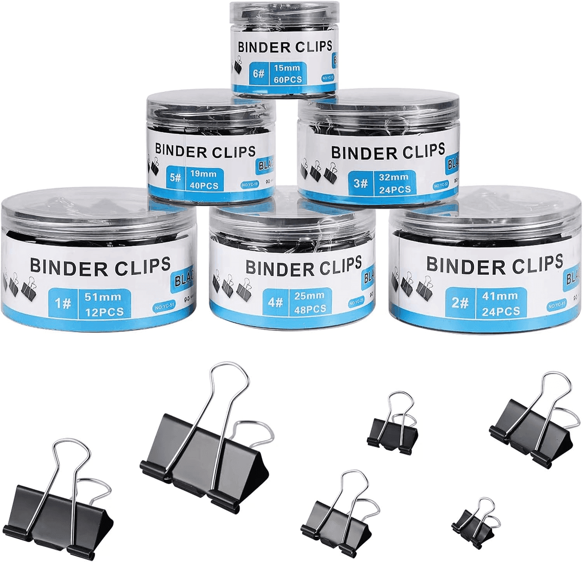 EFOK 208-Piece Assorted Binder Clip Set