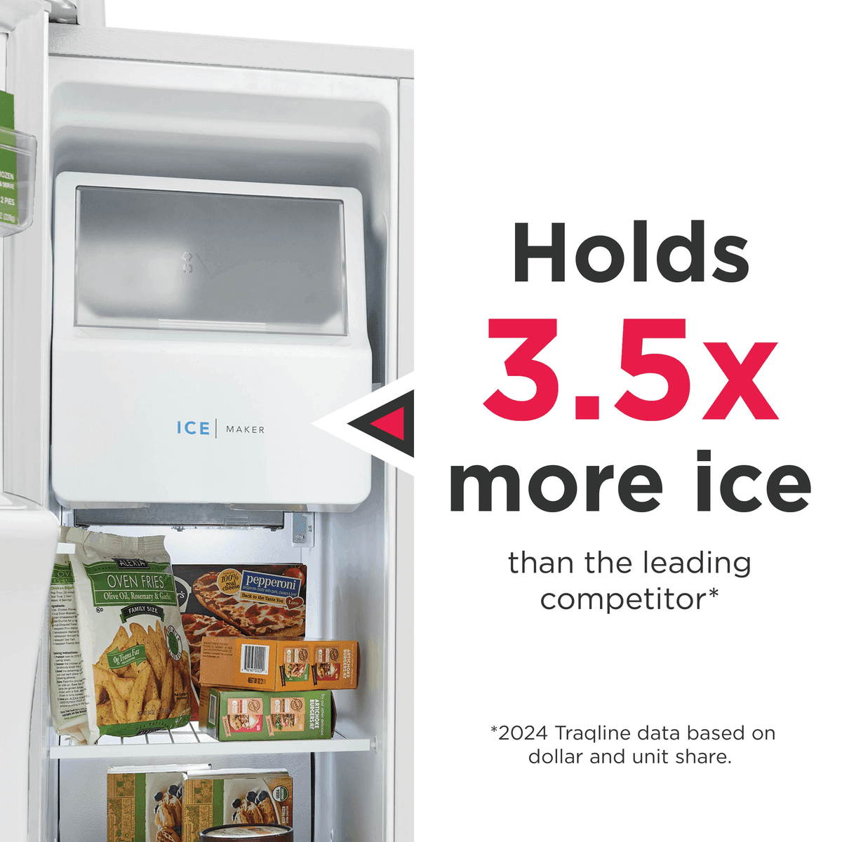 Frigidaire 25.6 Cu. Ft. Side-by-Side Refrigerator, Black image 3