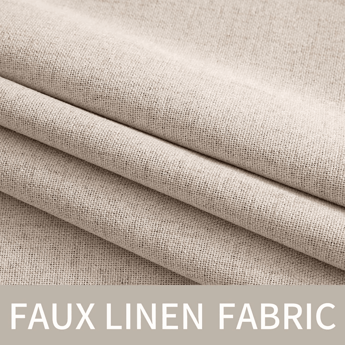 MIULEE 100% Blackout Linen Curtains 52 x 84 Inches, 2 Panels - Beige image 5