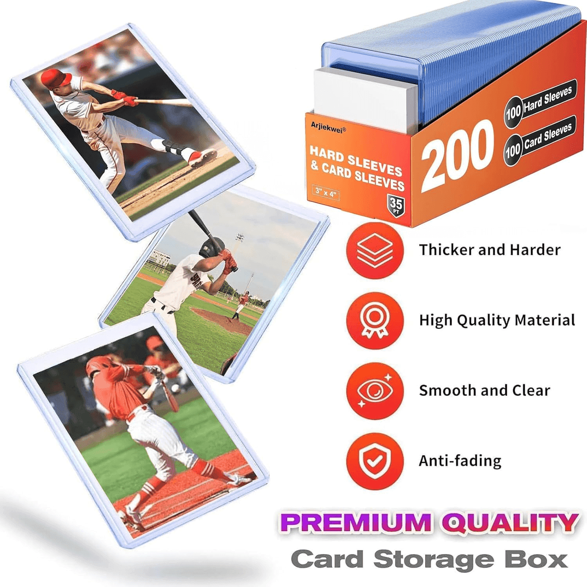 Arjiekwei 2,000-Count Hard and Soft Trading Card Sleeves image 3