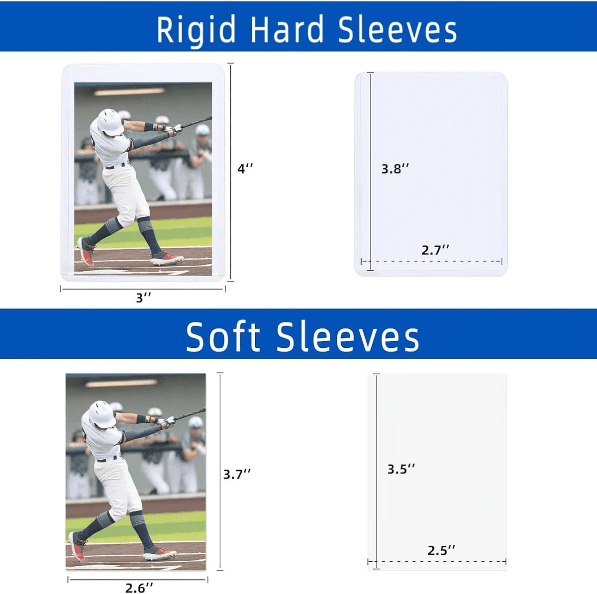 Arjiekwei 2,000-Count Hard and Soft Trading Card Sleeves image 2